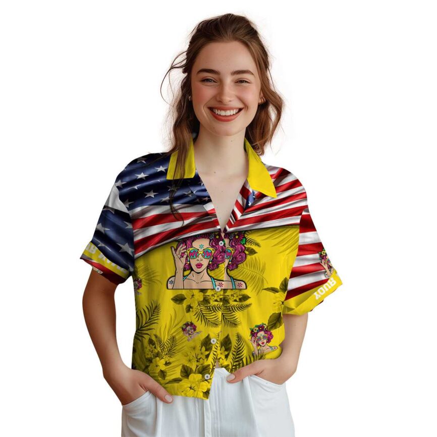 Custom Pop US Flag Themed Hawaiian Shirt Top rated