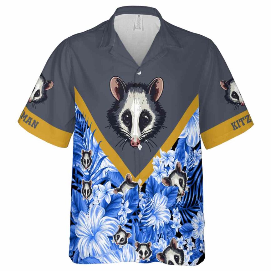 Custom Possum Bold Floral Number Hawaiian Shirt Fashion forward