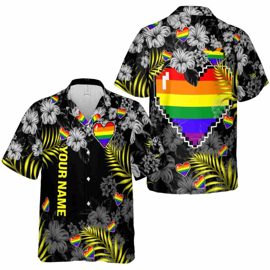 Custom Pride Hibiscus Pattern Hawaiian Shirt Premium grade