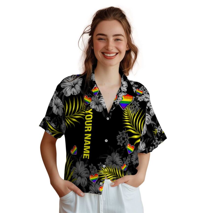 Custom Pride Hibiscus Pattern Hawaiian Shirt Top rated