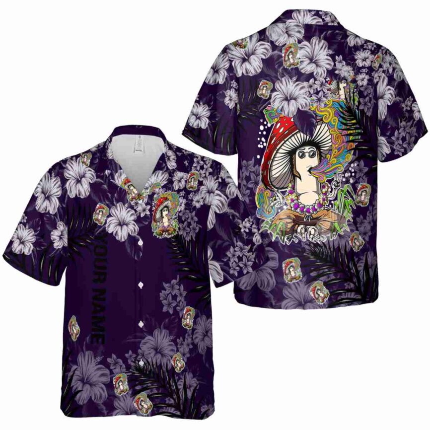 Custom Psychedelic Hibiscus Pattern Hawaiian Shirt Premium grade