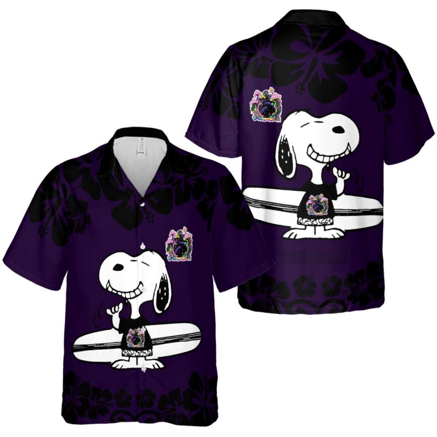 Custom Psychedelic Surfing Snoopy Hawaiian Shirt Premium grade