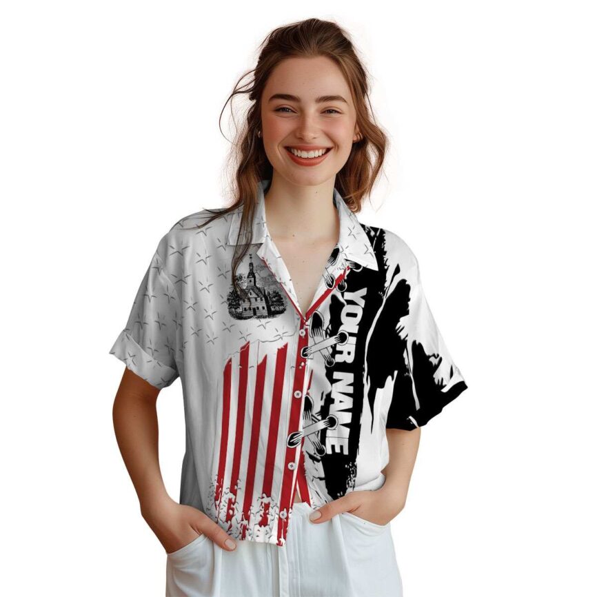 Custom Puritan Flag Stitches Hawaiian Shirt Top rated