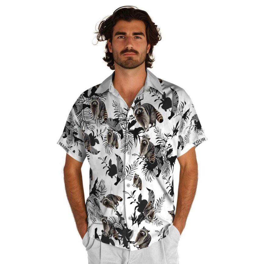 Custom Raccoon Leafy Accents Hawaiian Shirt New Arrival