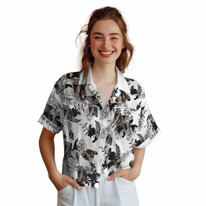 Custom Raccoon Leafy Accents Hawaiian Shirt Top rated