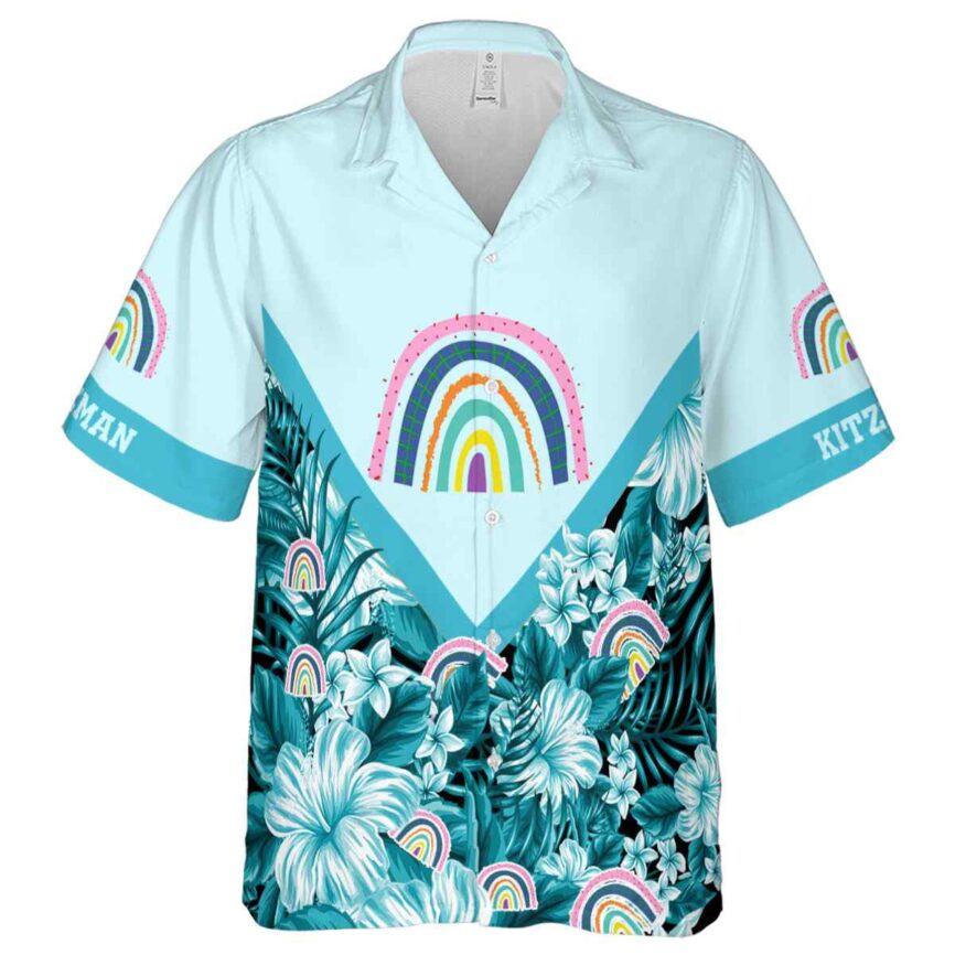 Custom Rainbow Bold Floral Number Hawaiian Shirt Fashion forward