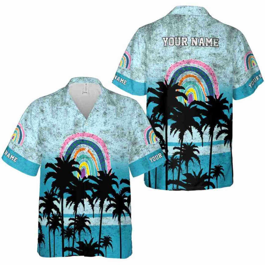 Custom Rainbow Sunset Gradient Hawaiian Shirt Premium grade