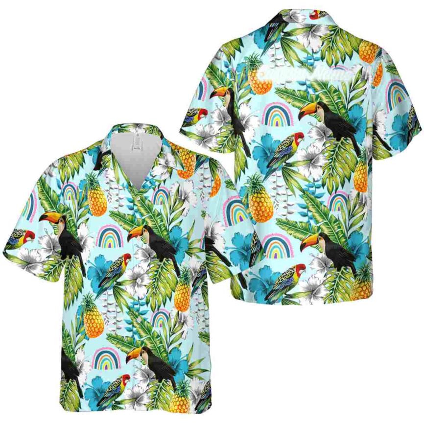 Custom Rainbow Toucan Bird Hawaiian Shirt Premium grade