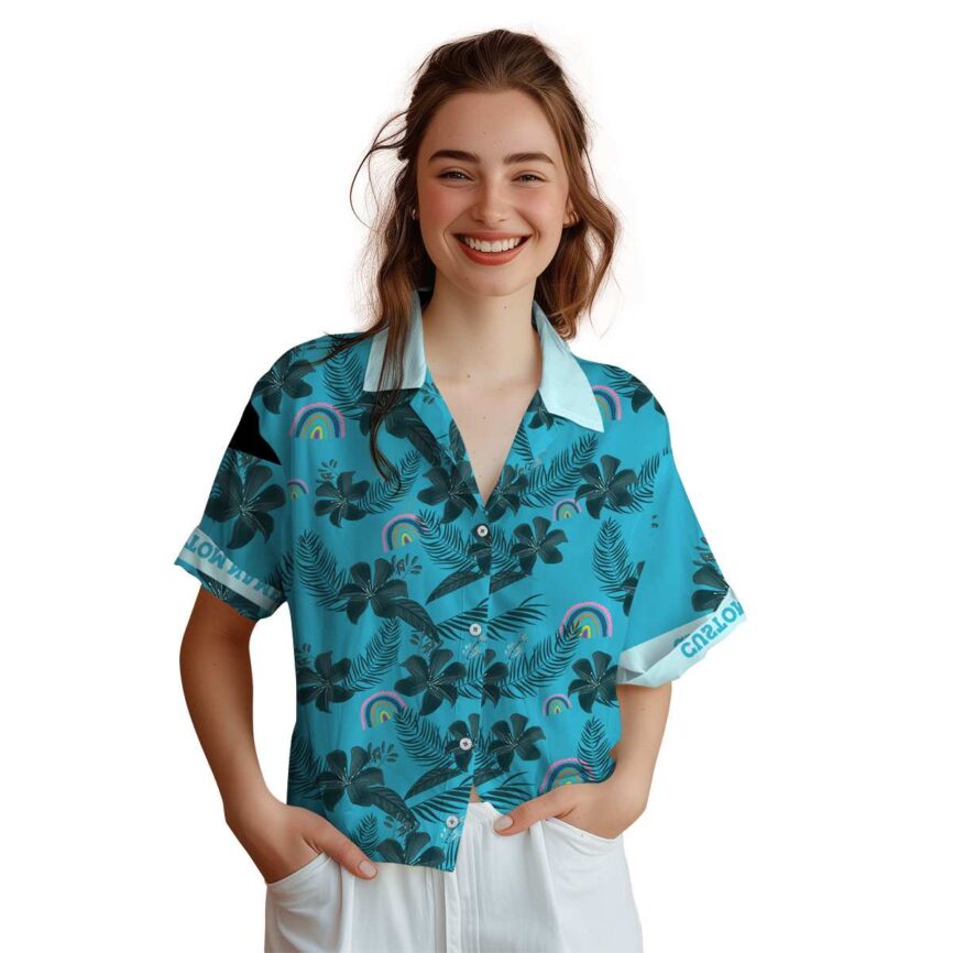 Custom Rainbow Tropical Flower Hawaiian Shirt Top rated