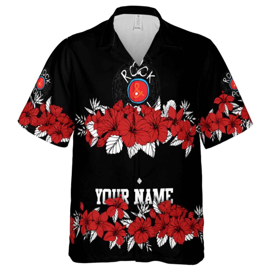 Custom Rock And Roll Hibiscus Band Hawaiian Shirt Fashion forward