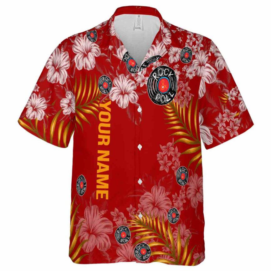 Custom Rock And Roll Hibiscus Pattern Hawaiian Shirt Fashion forward