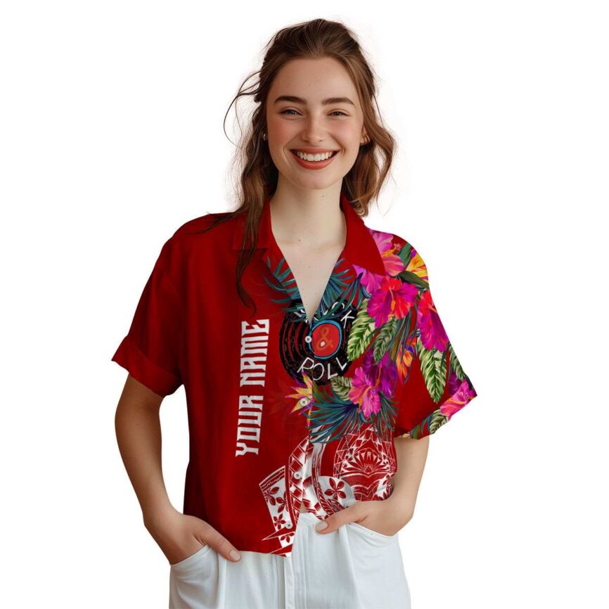 Custom Rock And Roll Polynesian Flowers Hawaiian Shirt Top rated