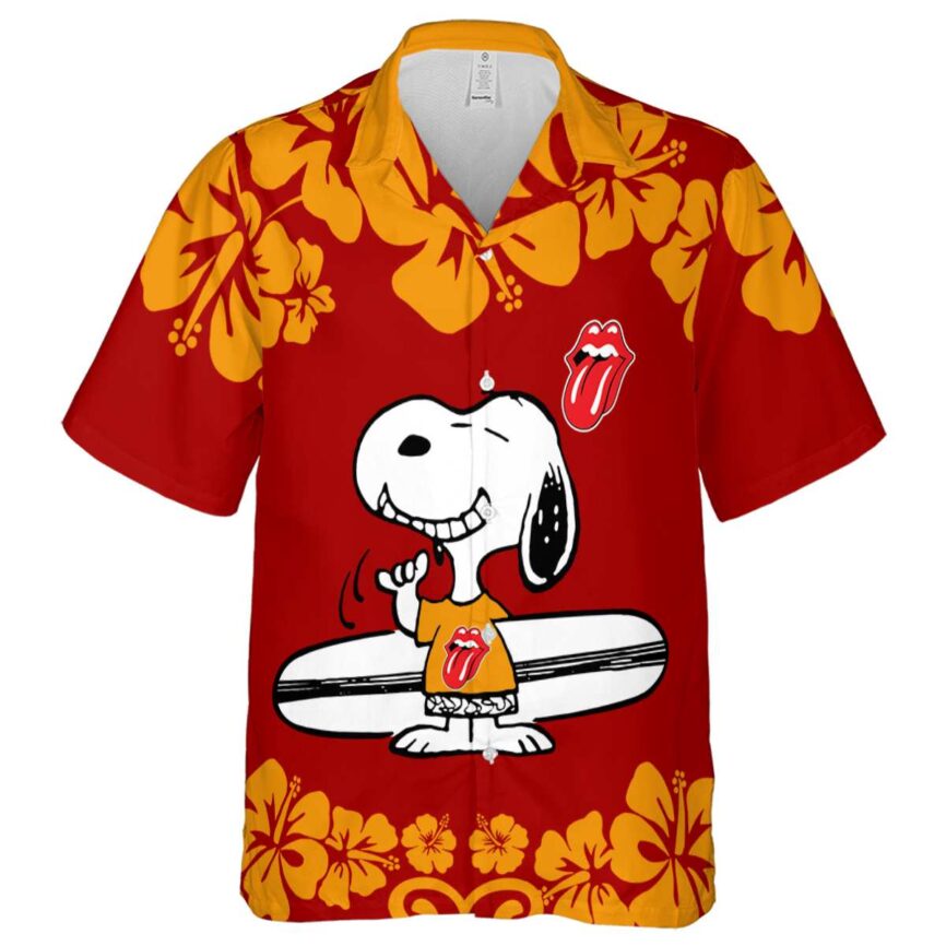 Custom Rock And Roll Surfing Snoopy Hawaiian Shirt Fashion forward