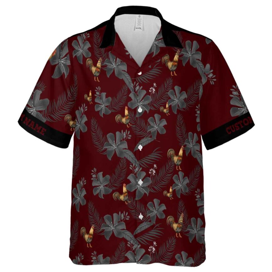 Custom Rooster Tropical Flower Hawaiian Shirt Fashion forward