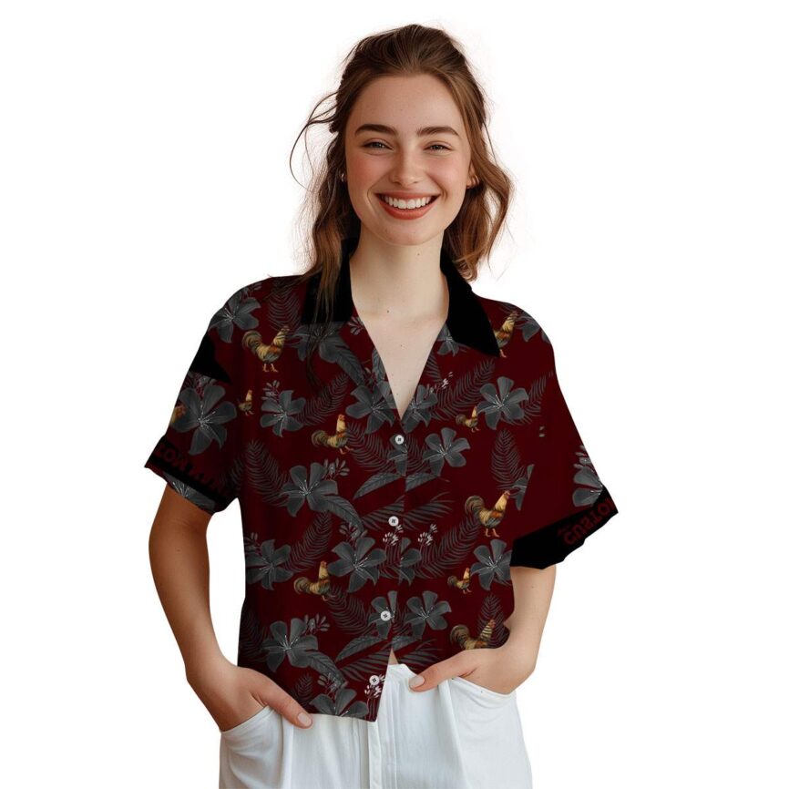 Custom Rooster Tropical Flower Hawaiian Shirt Top rated