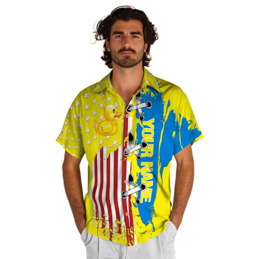 Custom Rubber Duck Flag Stitches Hawaiian Shirt New Arrival