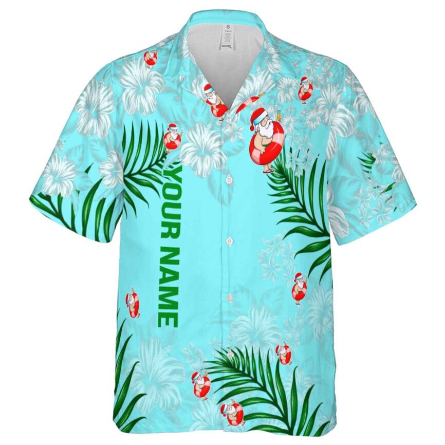 Custom Santa Hibiscus Pattern Hawaiian Shirt Fashion forward