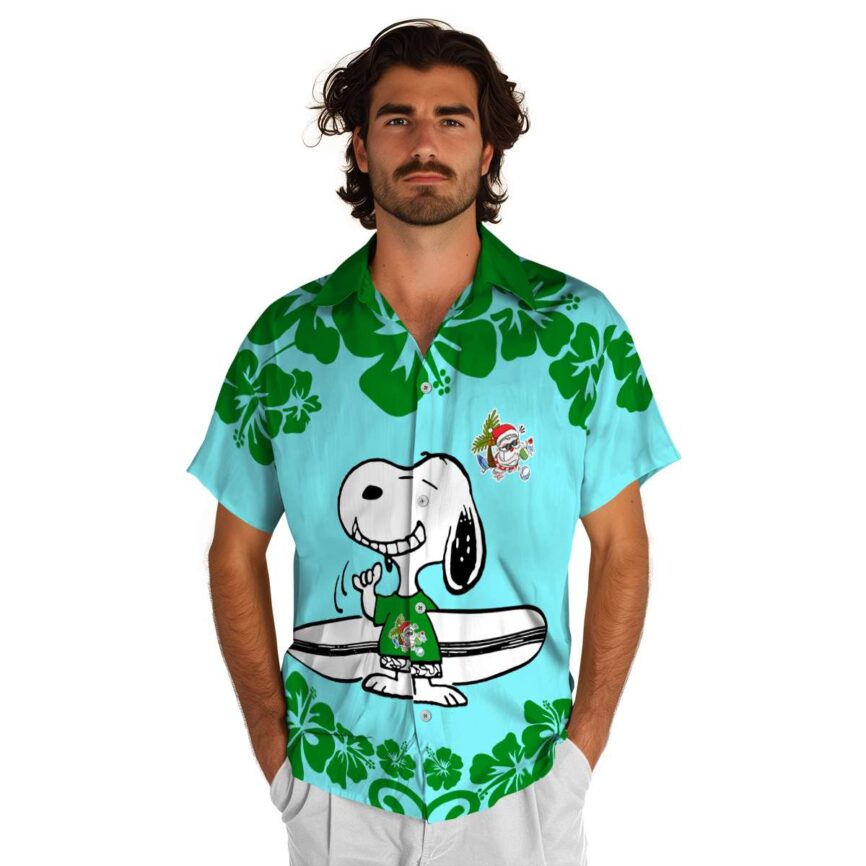 Custom Santa Surfing Snoopy Hawaiian Shirt New Arrival