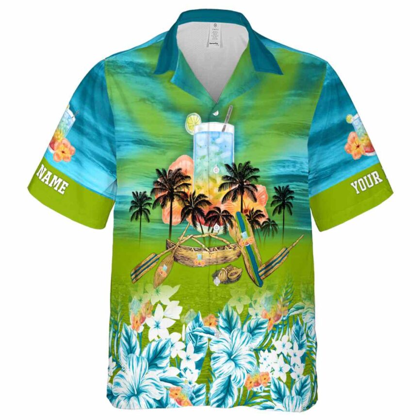 Custom Scotch And Soda Sunset Beach Canoe Hawaiian Shirt Fashion forward