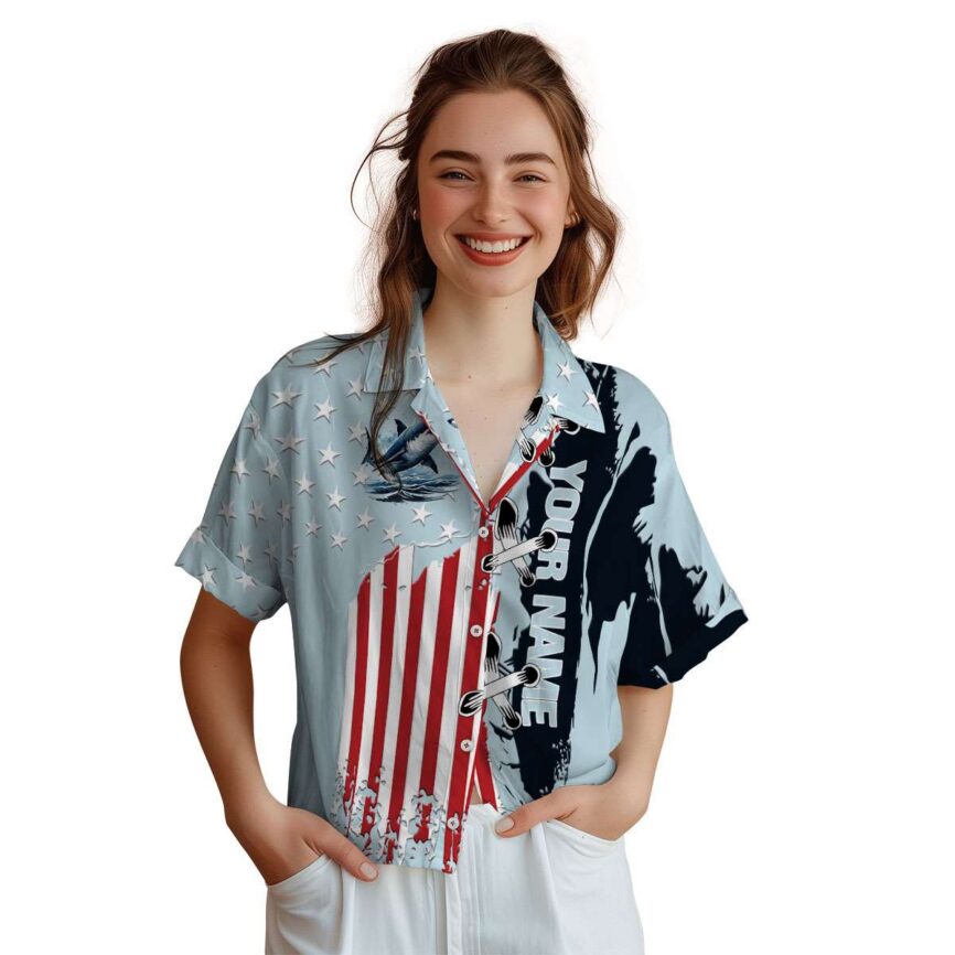 Custom Shark Flag Stitches Hawaiian Shirt Top rated