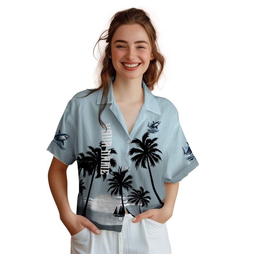 Custom Shark Ocean Sunset Hawaiian Shirt Top rated