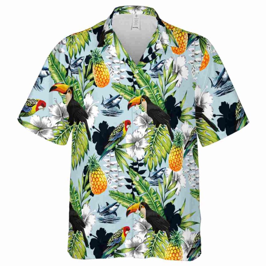 Custom Shark Toucan Bird Hawaiian Shirt Fashion forward