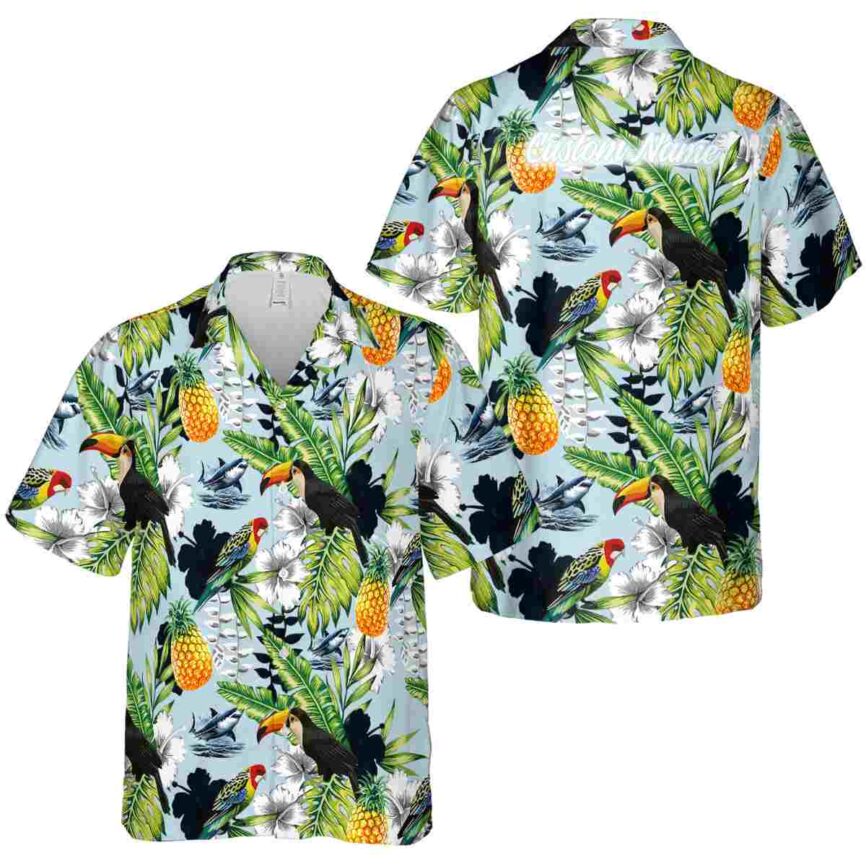 Custom Shark Toucan Bird Hawaiian Shirt Premium grade