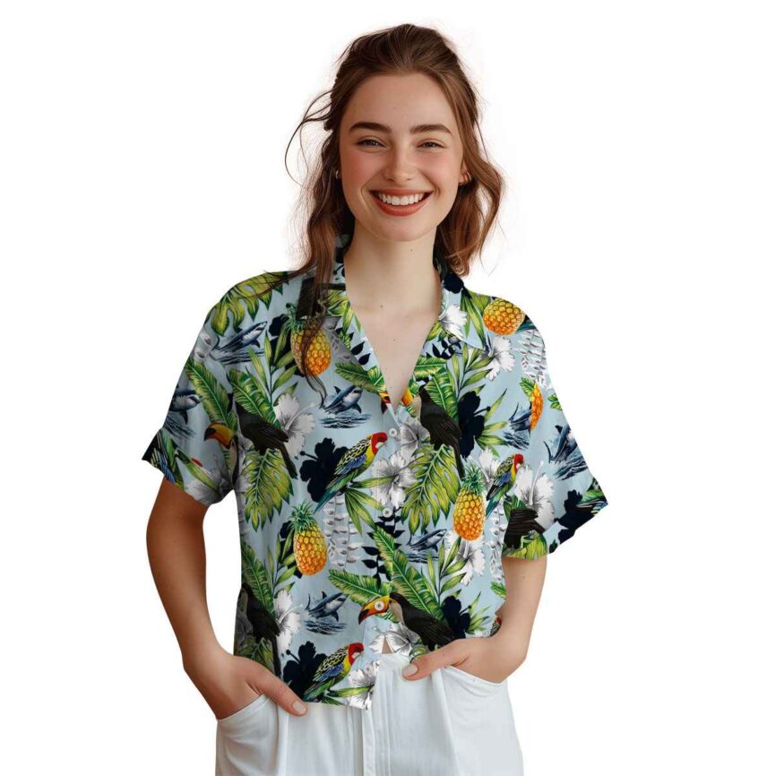 Custom Shark Toucan Bird Hawaiian Shirt Top rated