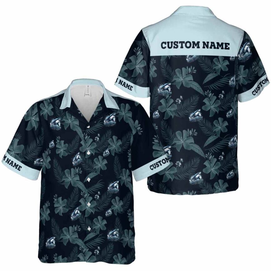 Custom Shark Tropical Flower Hawaiian Shirt Premium grade