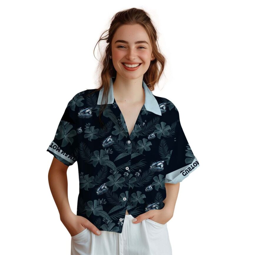 Custom Shark Tropical Flower Hawaiian Shirt Top rated