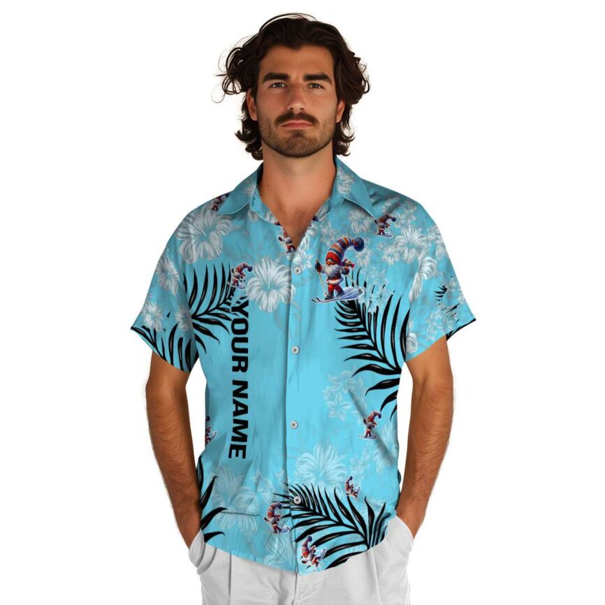 Custom Skiing Hibiscus Pattern Hawaiian Shirt New Arrival