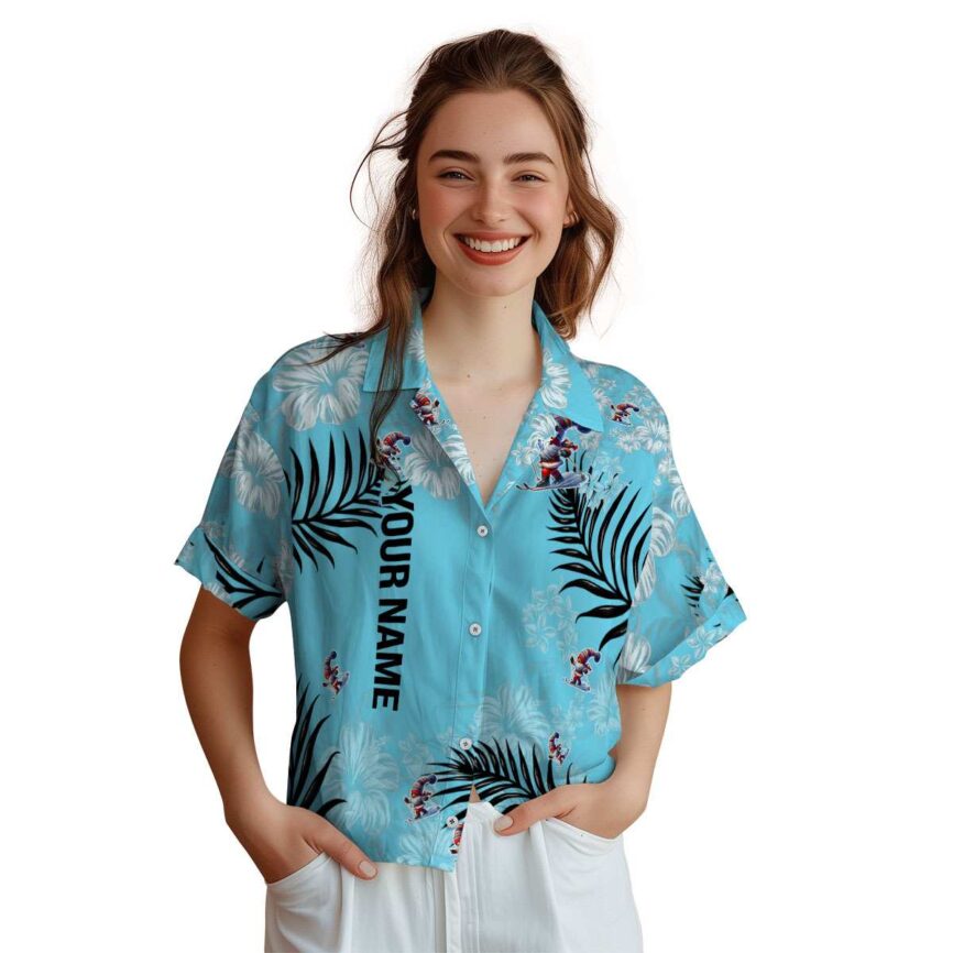 Custom Skiing Hibiscus Pattern Hawaiian Shirt Top rated