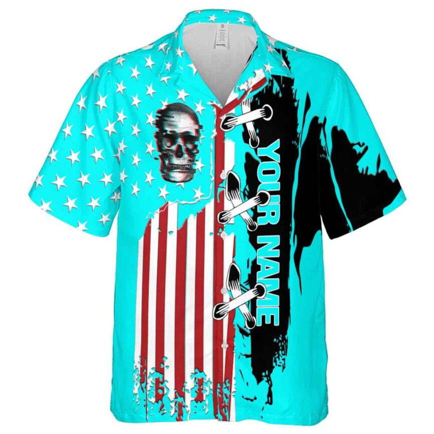 Custom Skull Flag Stitches Hawaiian Shirt Fashion forward