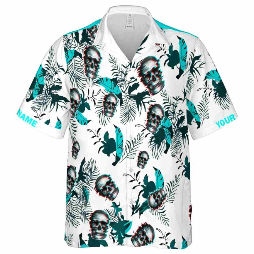 Custom Skull Leafy Accents Hawaiian Shirt Fashion forward