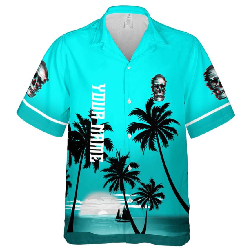 Custom Skull Ocean Sunset Hawaiian Shirt Fashion forward