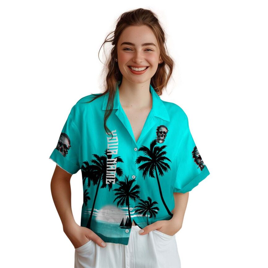 Custom Skull Ocean Sunset Hawaiian Shirt Top rated