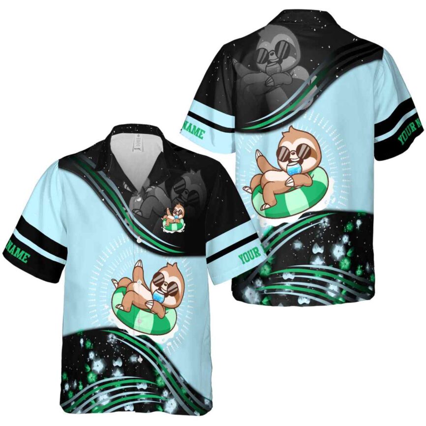 Custom Sloth Dynamic Swirl Hawaiian Shirt Premium grade