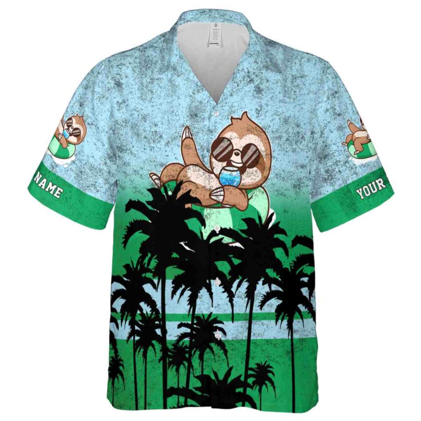 Custom Sloth Sunset Gradient Hawaiian Shirt Fashion forward