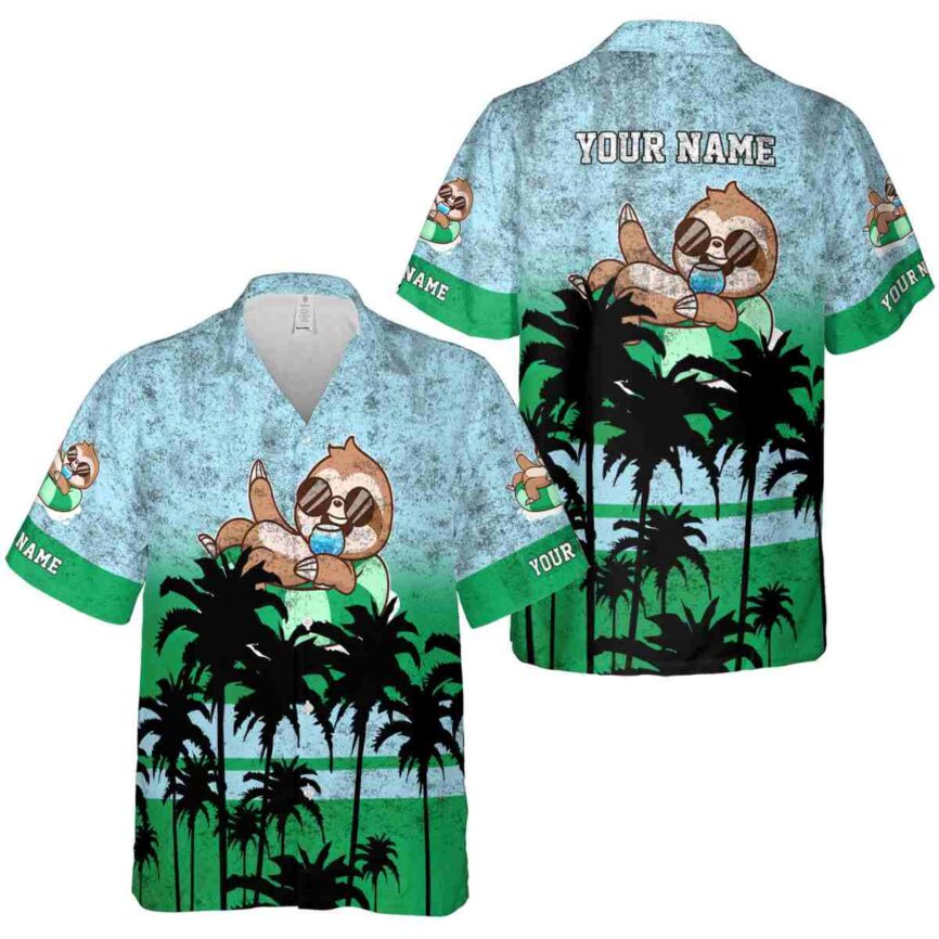 Custom Sloth Sunset Gradient Hawaiian Shirt Premium grade