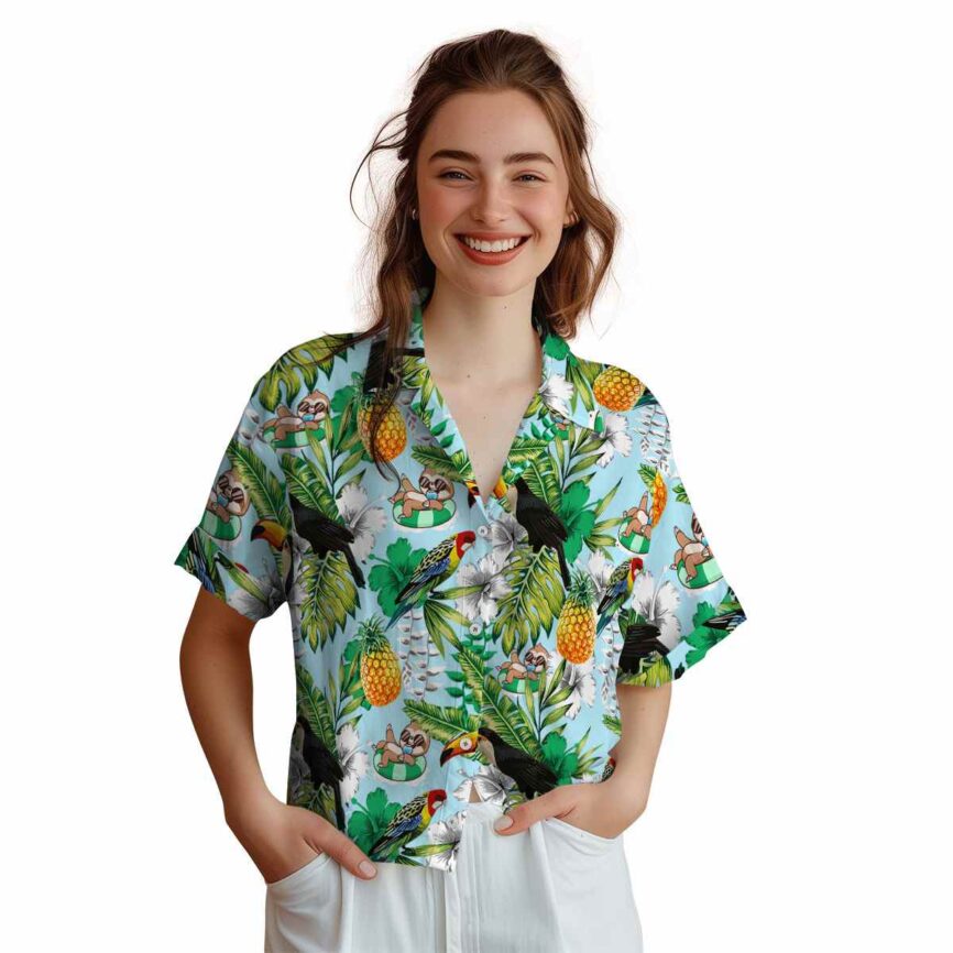 Custom Sloth Toucan Bird Hawaiian Shirt Top rated