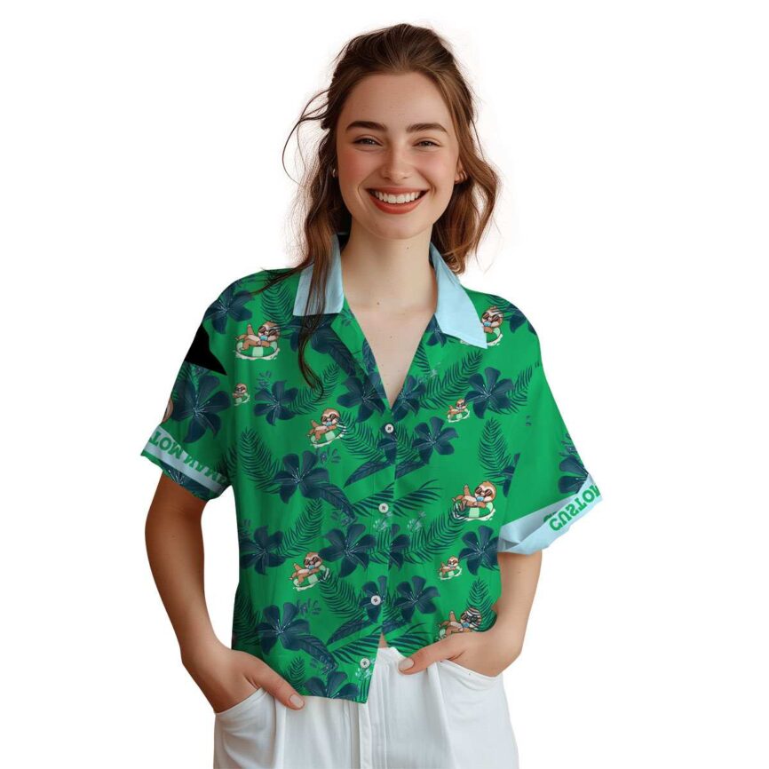 Custom Sloth Tropical Flower Hawaiian Shirt Top rated