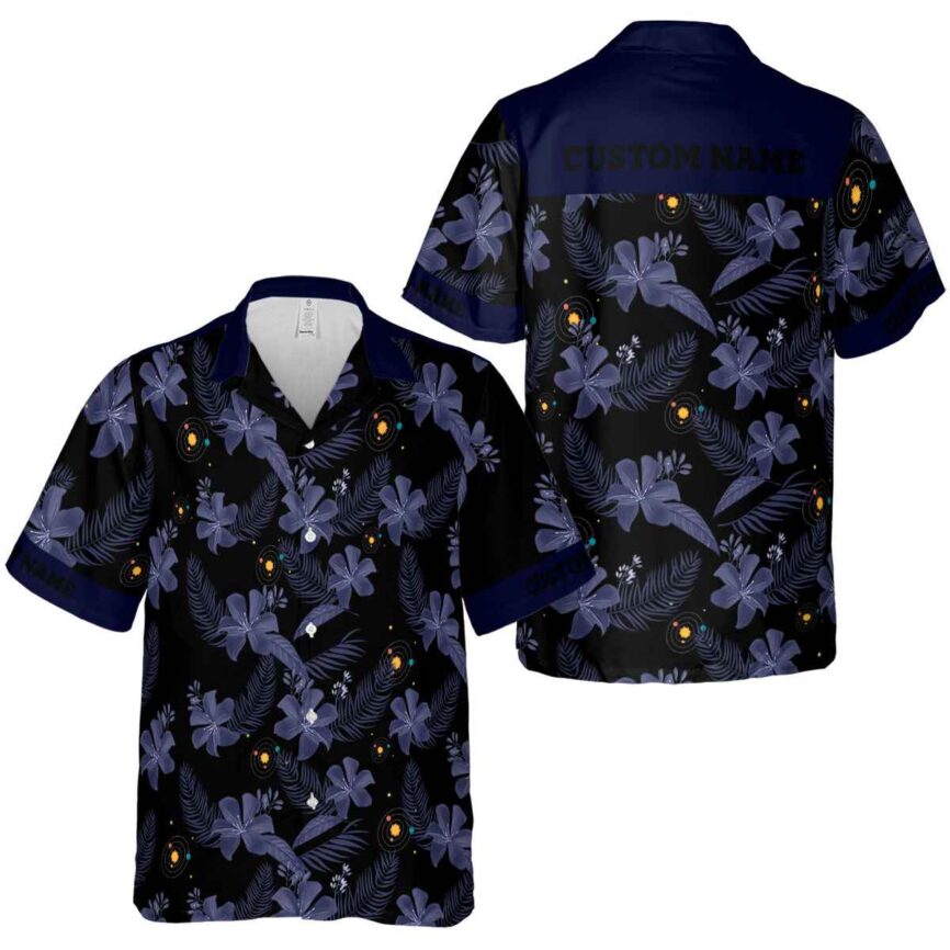 Custom Space Tropical Flower Hawaiian Shirt Premium grade