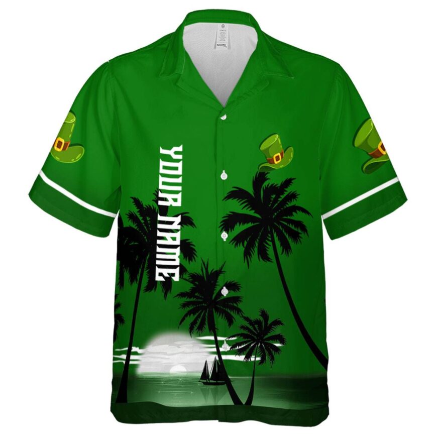 Custom St Patricks Day Ocean Sunset Hawaiian Shirt Fashion forward