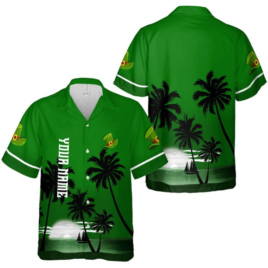 Custom St Patricks Day Ocean Sunset Hawaiian Shirt Premium grade