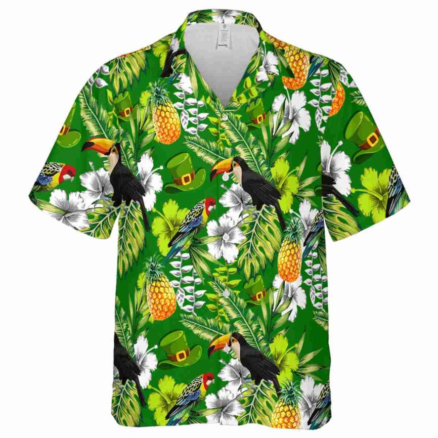 Custom St Patricks Day Toucan Bird Hawaiian Shirt Fashion forward