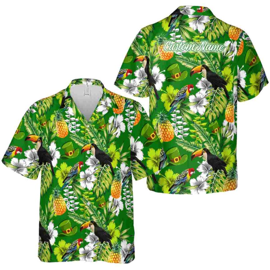 Custom St Patricks Day Toucan Bird Hawaiian Shirt Premium grade