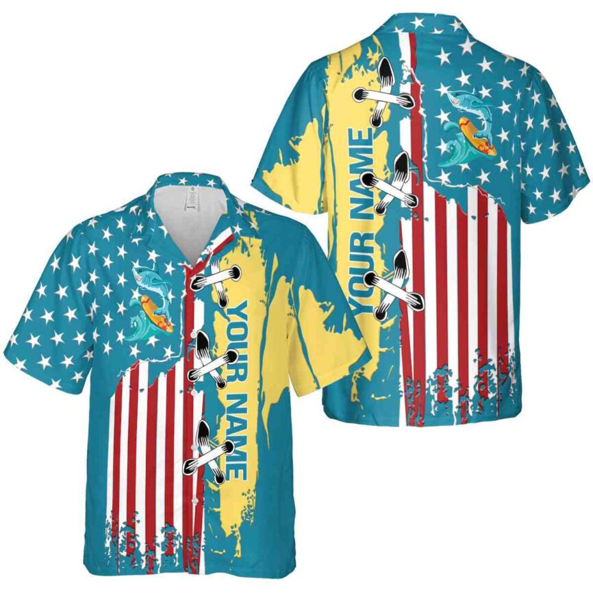 Custom Summer Flag Stitches Hawaiian Shirt Premium grade