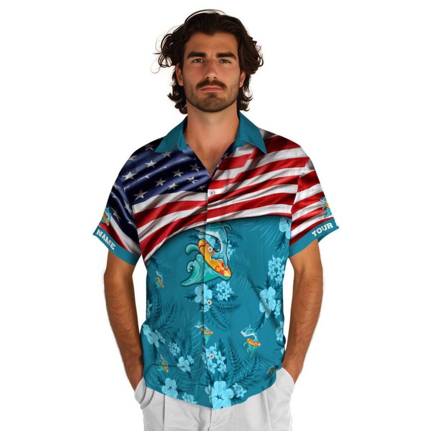 Custom Summer US Flag Themed Hawaiian Shirt New Arrival