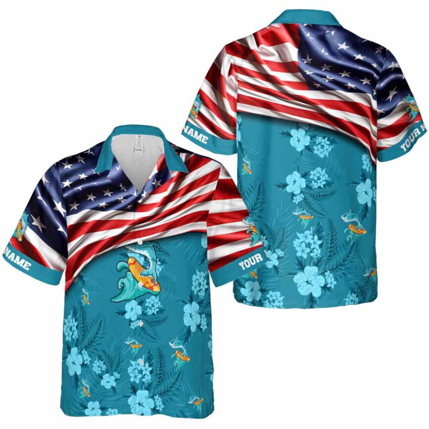 Custom Summer US Flag Themed Hawaiian Shirt Premium grade