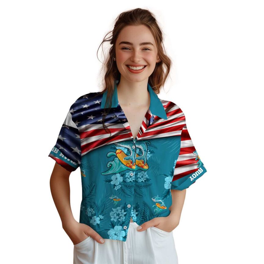 Custom Summer US Flag Themed Hawaiian Shirt Top rated